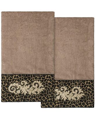Linum Home Textiles 100% Turkish Cotton April 2Pc Embellished Bath Towel Set