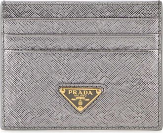 Prada Silver Leather Card Holder