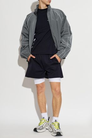 Balenciaga T-shirt With Logo, Mens, Navy Blue