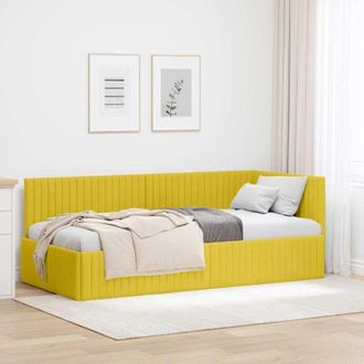 vidaXL vidaXL Cornice del letto ad angolo Giallo 90 x 200 cm Velluto