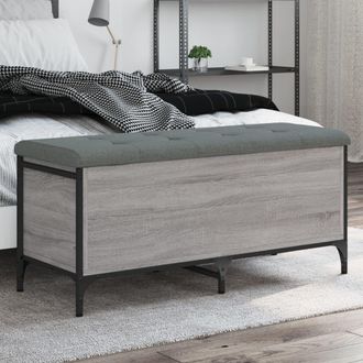 vidaXL Vidaxl - Banco Con Almacenaje Madera Ingenier&iacute;a Gris Sonoma 102x42x45 Cm