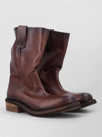 Miu Miu slouchy leather boots round toe ss26