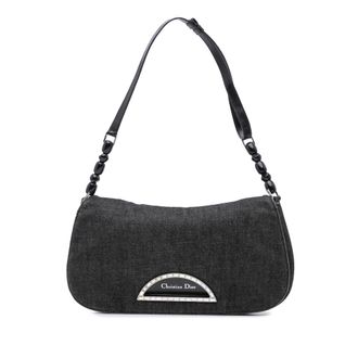 Dior Pre-owned Womens Denim Shoulder Bag - Dark Grey Textile - One Size