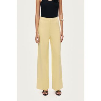Nocturne High-Waist Tailored Wide-Leg Pants in Yellow at Nordstrom, Size X-Large Eu
