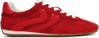 Steve Madden Womens Suede Abbi Trainer Red Sneakers - Size UK 5
