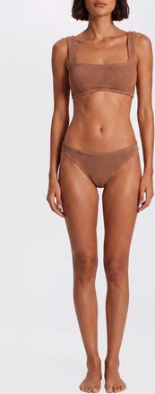 Hunza G Bikini Xandra in tessuto spugna con top a scollo quadrato