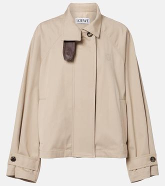 Loewe Leather-trimmed cotton and silk jacket