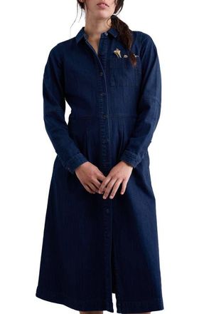 Seasalt Cornwall Outlines Denim Shirtdress in Mid Wash at Nordstrom, Size 10 Us