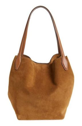 Madewell The Suede Shopper Tote in Dried Acorn Multi at Nordstrom Rack