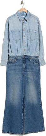Good American Denim Shirt Jumpsuit in Indigo796 at Nordstrom Rack, Size X-Small