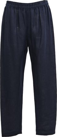 Mansur Gavriel Drawstring Straight Leg Pants in Navy Blue Linen