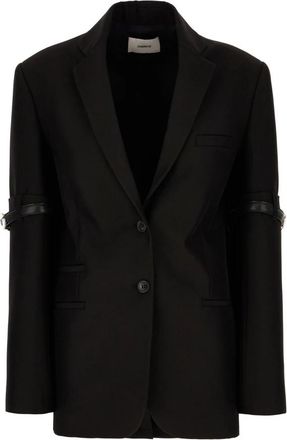 Coperni Stijlvolle Jassen en Vesten Collectie - Dames - Blazers - Zwart - M - Polyester - Jassen