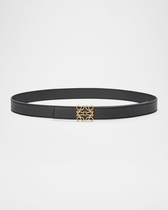 Loewe Anagram Reversible Grained Leather Belt