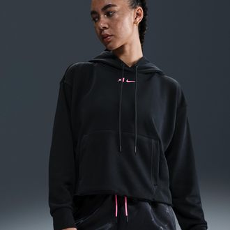 Nike Womens Aja Wilson Oversized Cropped Basketball Hoodie in Black | HM7707-011