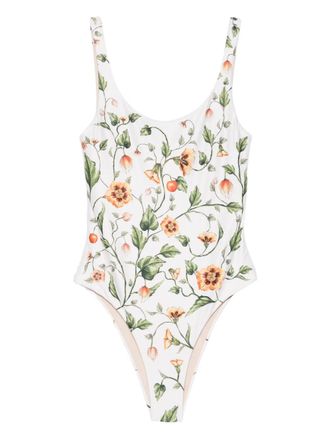 Agua Bendita Gema Uchuva floral swimsuit - Neutrals