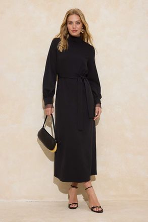 Trendyol Modest Dames Zwart Effen Maxi Lang Casual A-lijn Modest Jurken