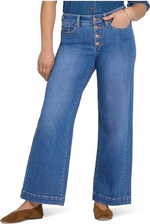 NYDJ Teresa Wide Leg Jeans in Blue Paradise Womens Clothing Blue Paradise : 14 31, Cotton/Denim/Elastane