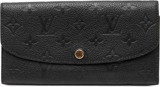 Louis Vuitton Black Noir Leather Long Wallet (Bi-Fold) (Pre-Owned)