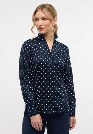 Eterna Hemdbluse ETERNA REGULAR FIT, Damen, Gr. 48, navy, 100% Baumwolle, Blusen Hemdbluse