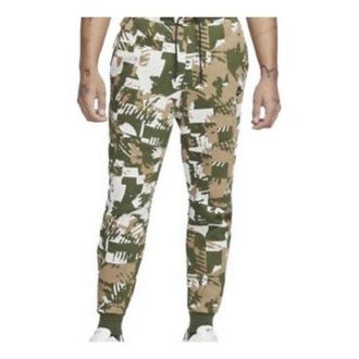 Nike Sportswear Tech Fleece All Over Print Jogger Pants Light Bone Rough Green DM6472-072