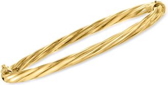Ross-Simons Italian 18kt Gold Over Sterling Twisted Bangle Bracelet