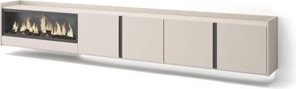 Skraut Home Skraut Home - Mueble Tv, Televisi&oacute;n, Muebles De Sal&oacute;n, Almacenaje, 315x35x50cm, Para Tv Hasta 80, Chimenea El&eacute;ctrica Xxl, Colgado, Suspendido, Led, Es