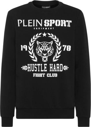 Plein Sport Sweatshirt LS Tiger - Heren - Sportshirts - Zwart - 2XL - Katoen - Fitness