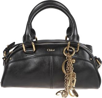 Chlo&eacute; Kleine Bowlingtas - Dames - Handtassen - Zwart - ONE Size - Katoen - Tassen