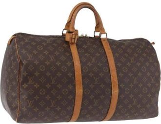Louis Vuitton Pre-owned Boston Bag - Dames - Vintage Weekendtas - Bruin - ONE Size - Leer - Vintage