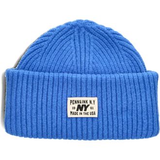 Penn & Ink Blauwe Beanie voor Stijlvolle Winterlook - Dames - Hoeden - Blauw - ONE Size - Wol - Accessoires