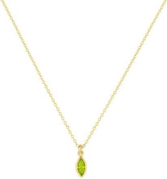 Set & Stones Marquise Birthstone Charm Necklace in Gold /August at Nordstrom