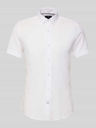 Joop Slim Fit Freizeithemd aus Baumwoll-Leinen-Mix Modell Pit in Weiss, Gr&ouml;&szlig;e 42