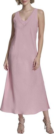 DKNY V-Neck Panel Linen Dress
