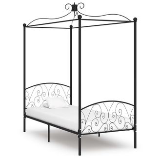 vidaXL Estructura Cama Con Dosel Sin Colch&oacute;n Metal Negro 100x200 Cm Vidaxl