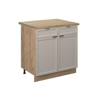 Vicco Muebles Bajos Fame-line, Grisbeige, 80 Cm, Et Roble, Vicco