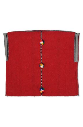 Fortela White Cotton Poncho in Red at Nordstrom, Size One Size Eu