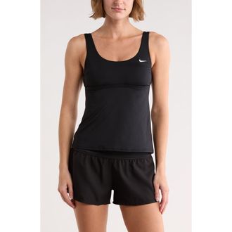 Nike Scoopneck Tankini Top in Black at Nordstrom Rack, Size Medium