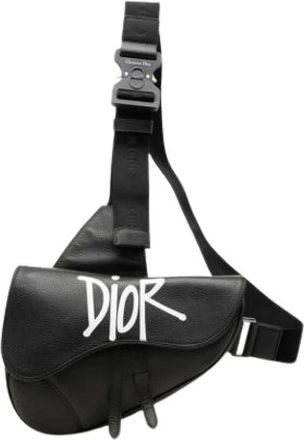 Dior Pre-owned Vintage Schoudertas - Heren - Vintage Schoudertas - Zwart - ONE Size - Leer - Vintage