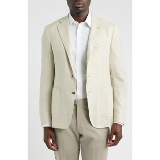 Canali Kei Trim Fit Herringbone Sport Coat in Beige at Nordstrom, Size 52