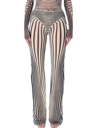 Jean Paul Gaultier Body Morphing Striped Tulle Pants