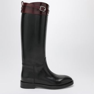 Durazzi Milano Black/burgundy two-tone boots