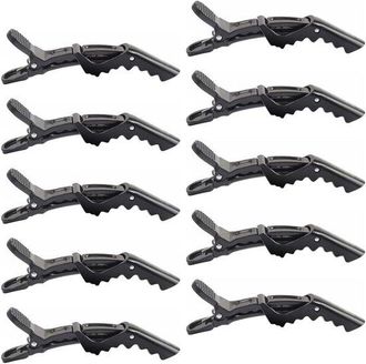 OEM 10 Pinzas De Cocodrilo - Pinzas Profesionales Para El Cabello Con Agarre Antideslizante Y Dientes Anchos