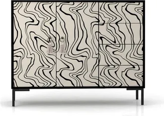 Really Nice Things Aparador bajo 2 puertas 4 cajones mdf estampado