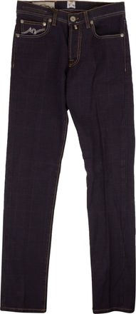 Pantaloni Torino Plaid Italian Selected Denim Jeans - Purple