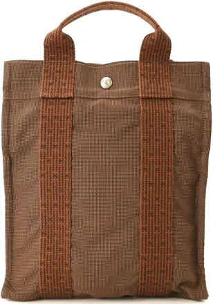 Herm&egrave;s Her Line Brown Nylon Canvas Backpack (Pre-Owned)