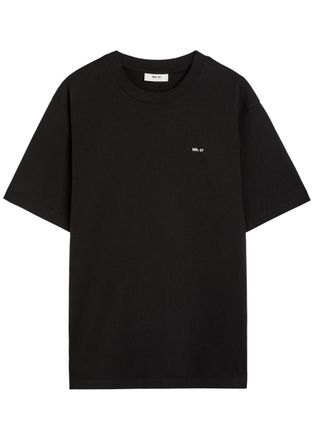 Nn.07 Adam Logo-embroidered Cotton T-shirt - Black - XL