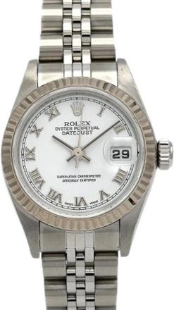 Rolex Pre-owned Datejust Roestvrij Staal Wit Goud - Dames - Vintage Horloges - Wit - ONE Size - Vintage
