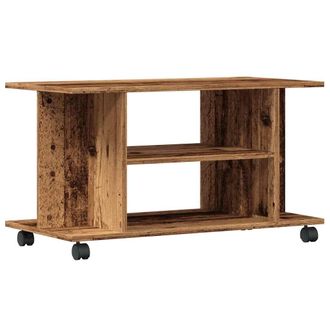 vidaXL Vidaxl - Mueble De Tv Con Ruedas Madera Ingenier&iacute;a Envejecida 80x40x45cm