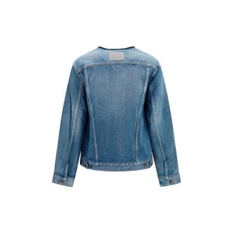Balenciaga Womens Blue Wool Oves Aries Denim Jacket Clothing
