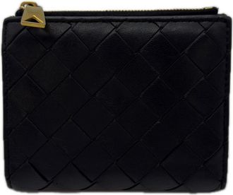 Bottega Veneta Intrecciato Black Leather Wallet (Bi-Fold) (Pre-Owned)